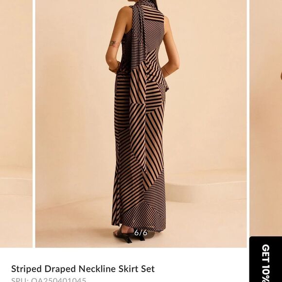 Commense Black and Brown Asymmetrical Dress - Picture 2 of 4